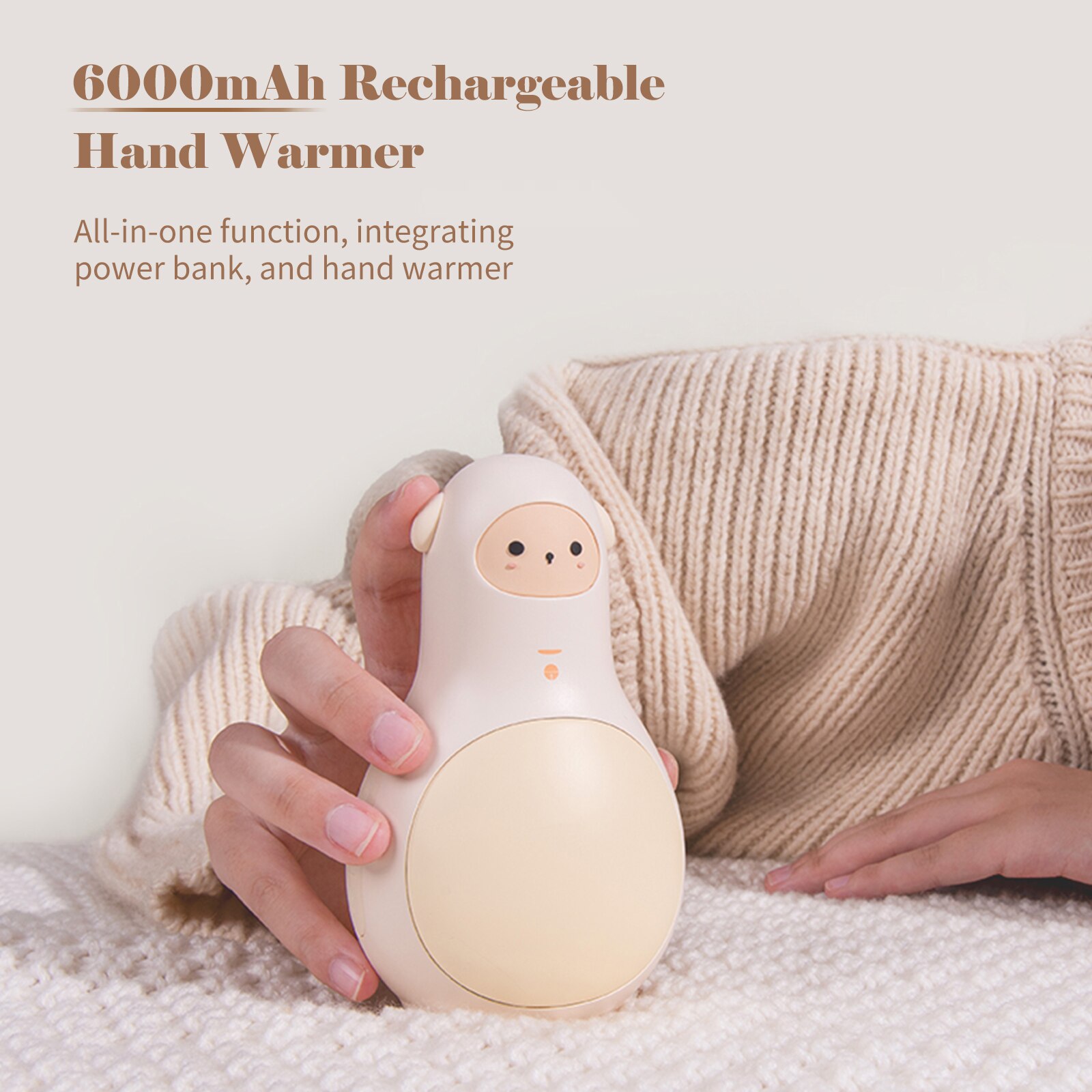 Elektrische Hand Warmer Usb Oplaadbare Heater Met Massage Functie 6000Mah Power Bank Mobiele Power Mini Heater Voor Thuis Outdoor