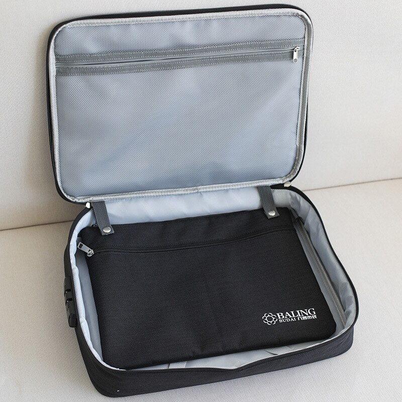 Grande capacidade saco de documentos homem viagem à prova dwaterproof água bolsa organizador do escritório arquivo pasta negócios zíper bolsa acessórios