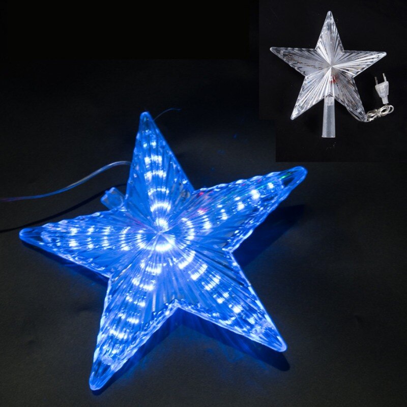 LED Light Up Christmas Tree Topper Star Xmas Tree Ornaments Party Home Decorations