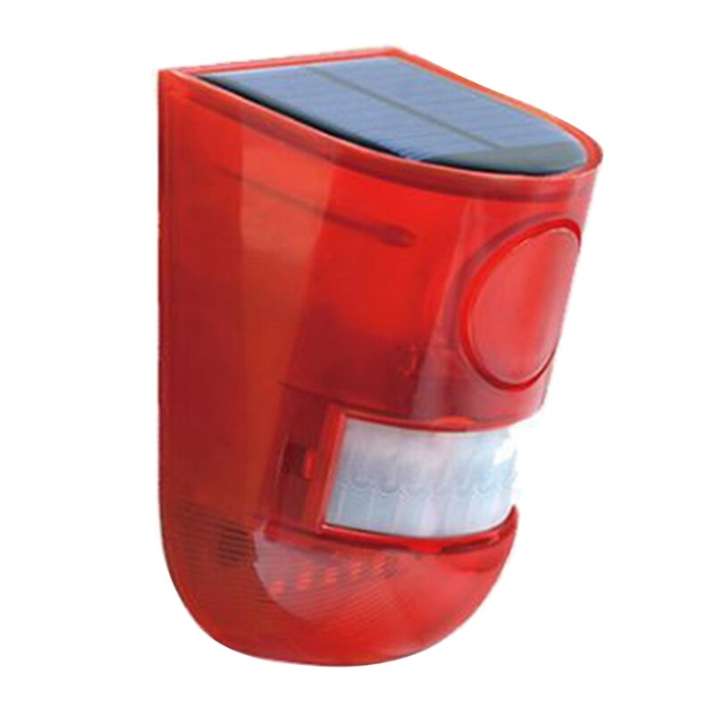 Solar Infrared Motion Sensor Alarm With 110Db Siren Strobe Light For Home Garden Carage Shed Carvan Security Alarm System-Re