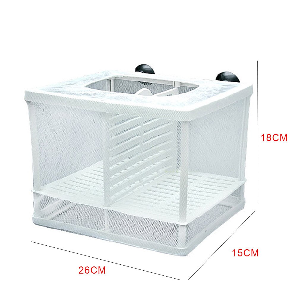 Isolation Mesh Box Suction Cup Fish Breeding Incubator Net Aquarium Hanging Hatchery Box