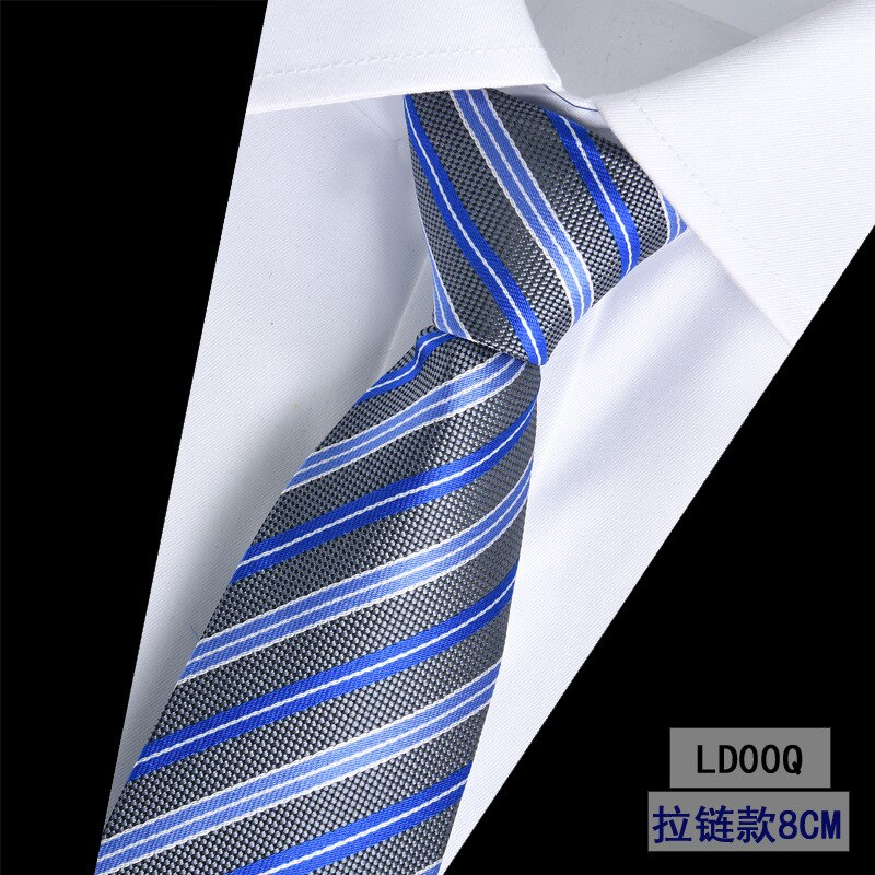 Cravatta con cerniera da uomo pigra 8CM cravatta a righe articoli tutto'ingrosso per le imprese: LD00Q