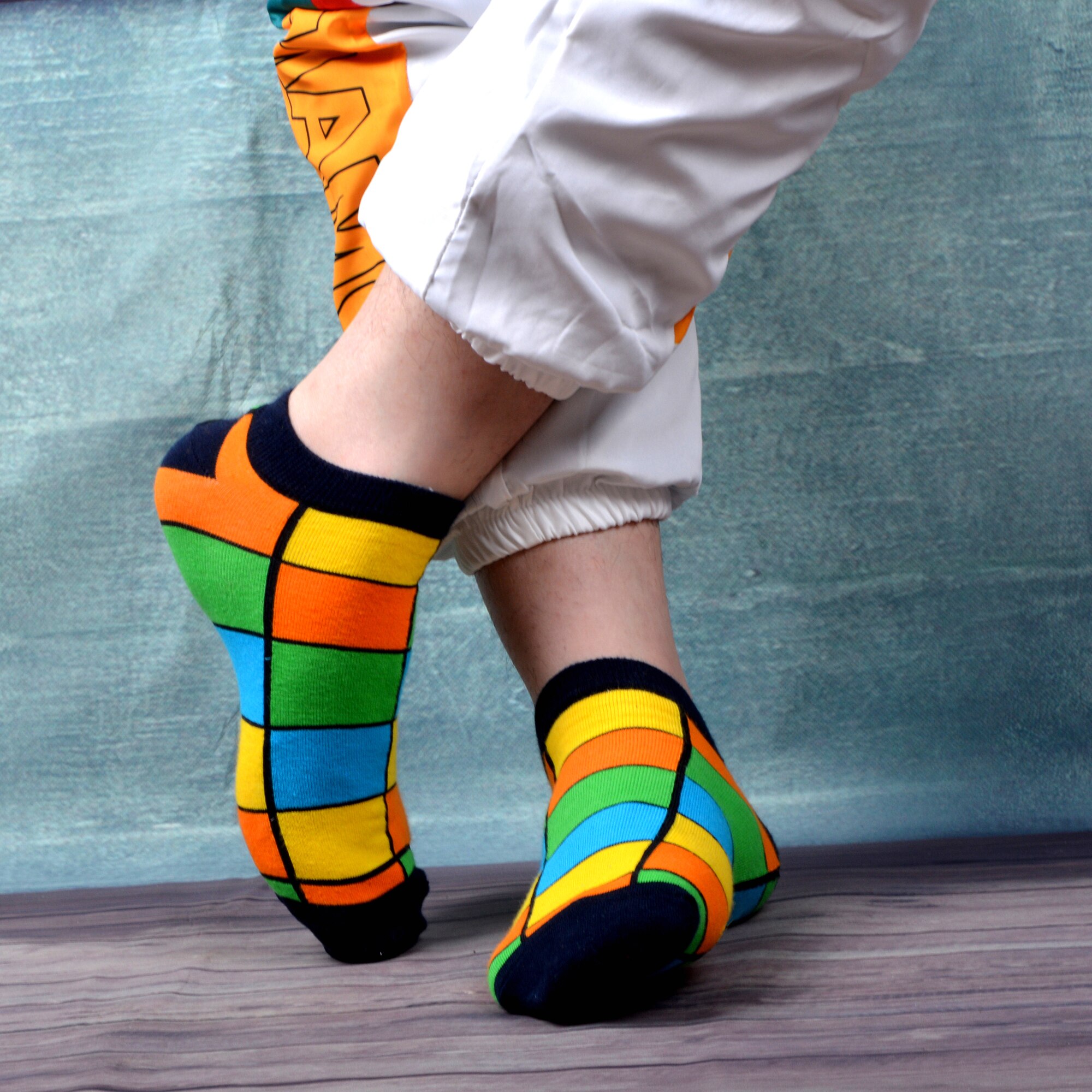 Sanzetti heren 6 paar/lot kleurrijke zomer gekamde katoenen enkelsokken gestreepte geruite ademende harajuku sokken vrolijke sokken voor