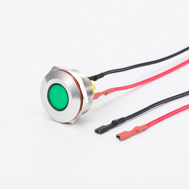 Illuminate Signal Light 25mm Waterproof Metal Indicator Light Stainless Steel 6v 12v 220v Led Pilot Signal Lamp with Wire