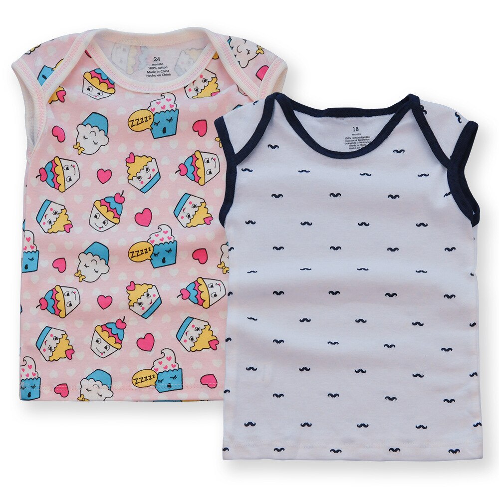5 Packungen Baby Karikatur Camisoles Neugeborenen Baumwolle Unterwäsche Kleidung Kleinkind Mädchen Weste freundlicher T-Hemden freundlicher Jungen Spitzen Abschläge