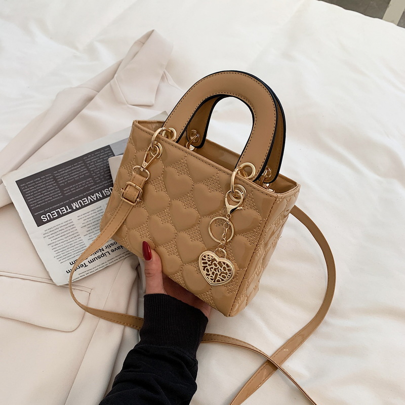 Handtas Dames Luxe Totes Mode Klassieke gewatteerde tas met vierkant handvat Dames Crossbody schoudertassen: Khaki