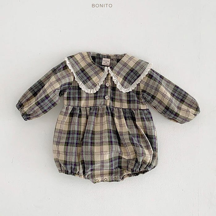 Herfst Baby Meisje Bodysuit Ruches Prinses Vintage Lange Mouwen Plaid Jumpsuit Baby Boy Kleding Kids Kleding