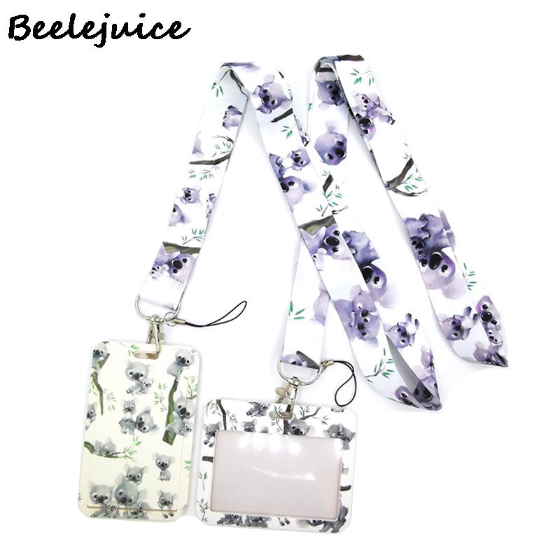 Porte-clés en forme de Koala, joli collier Horizontal, Animal mignon, sangle de cou, lanière, porte-badge