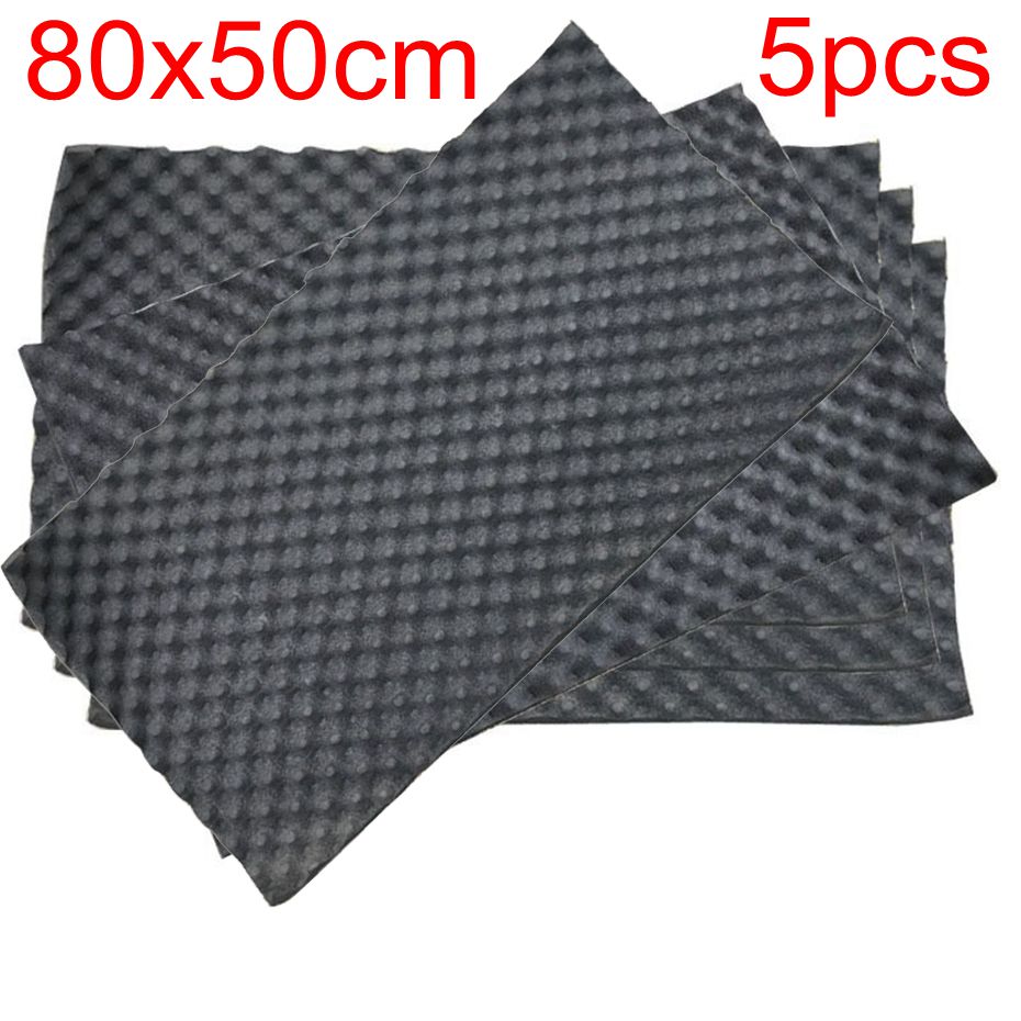 80cmx50 Studio Geluid Akoestische Absorptie Auto Heatproof Golf Schuim Deadener Auto Deur Geluiddichte Katoen Isolatie: 5pcs