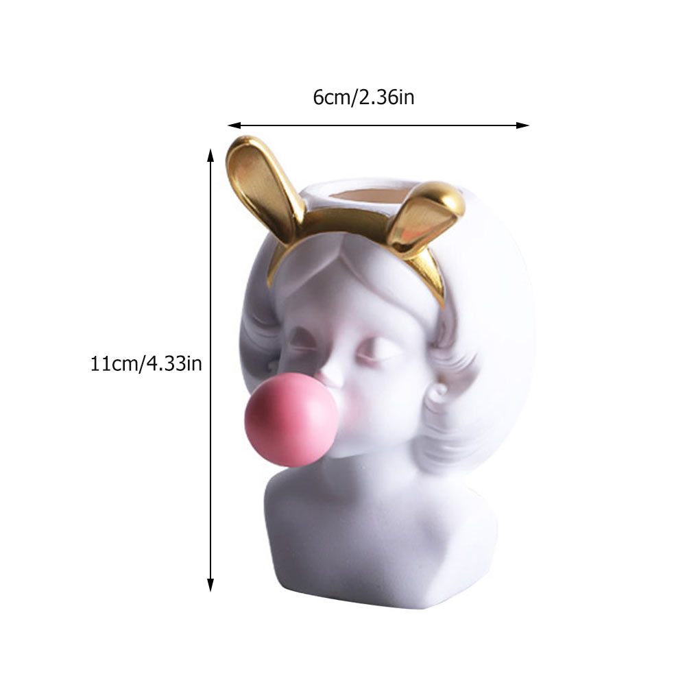 1pc Flowerpot Decor Resin Flower Pot Potted Table Ornaments Home Decor