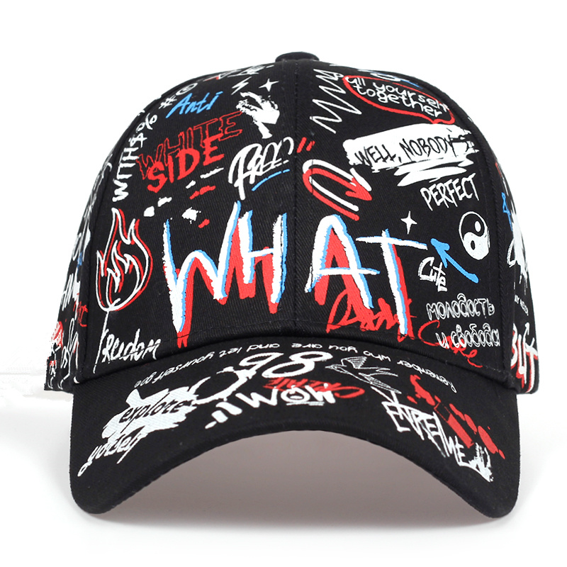 Casquette de Baseball avec impression Graffiti, chapeau d'extérieur en coton pour hommes et femmes, casquettes d'été réglables, chapeaux de loisirs