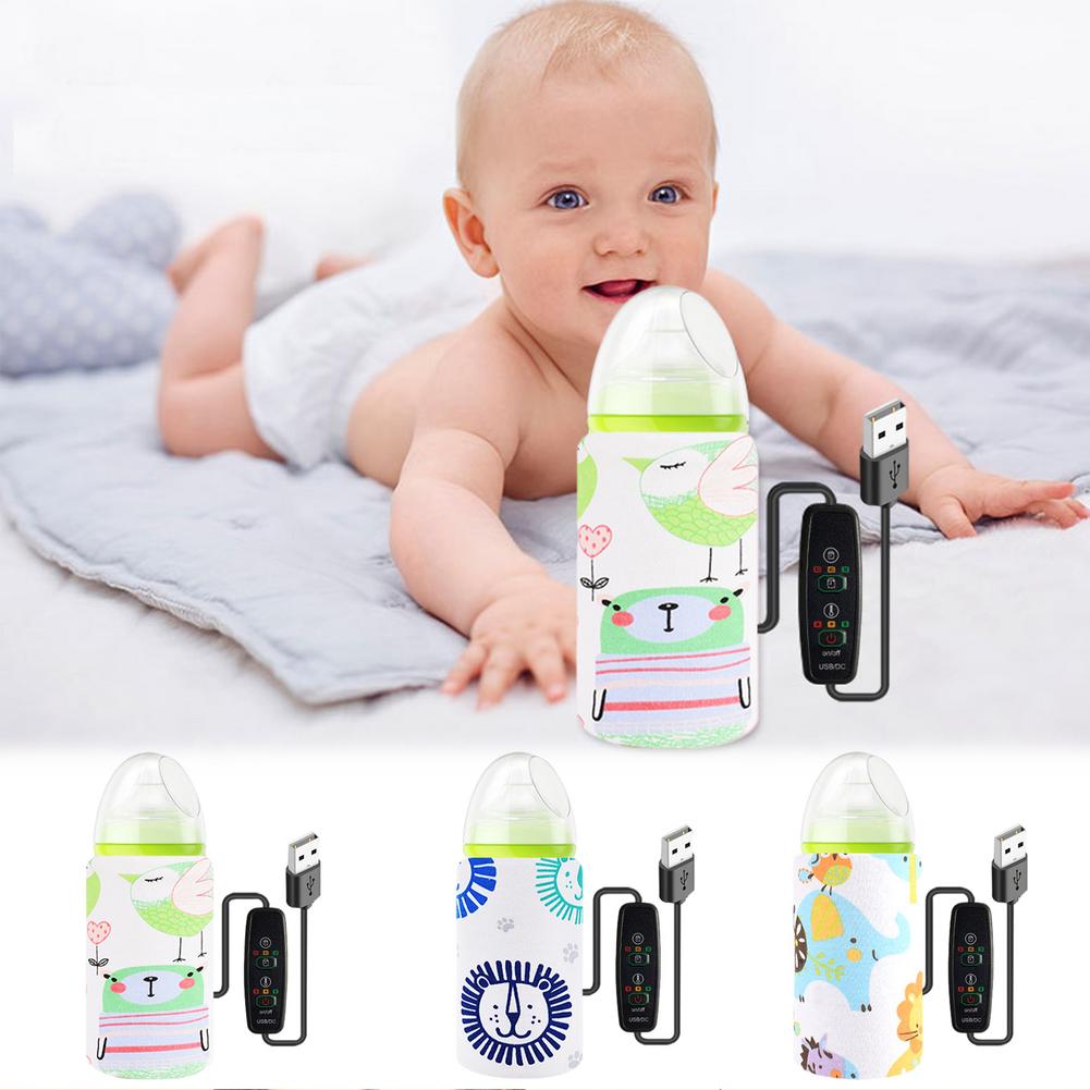 Draagbare Usb Flessenwarmer Reizen Melk Warmer Thermostaat Voedsel Warm Cover Voor Baby Zuigfles Multifunctionele Warme