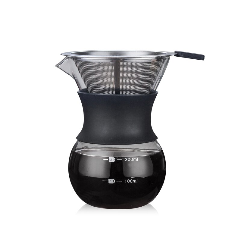 Taza de café de vidrio reutilizable, taza para café casera, cafetera hecha a mano, tetera con goteo de hielo, juego de café hecho a mano portátil