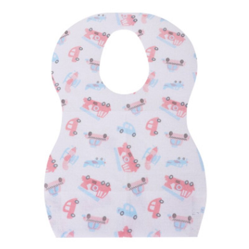 20 stuks wegwerp slabbetjes van niet-geweven stof voor kinderen, schattige slabbetjes voor jongens en meisjes, papieren slabbetjes voor baby's, verzorgingsproducten voor baby's en babyaccessoires: Roodblauwe auto