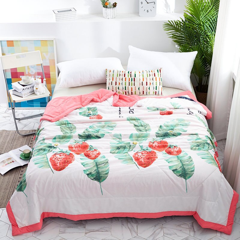 Sommervasket bomull sommer vattert luftkondisjoneringsdyne til låve enkel dobbel sommer kjølig dyne tynn dyne  lb62701: 180 x 220cm / Lavendel
