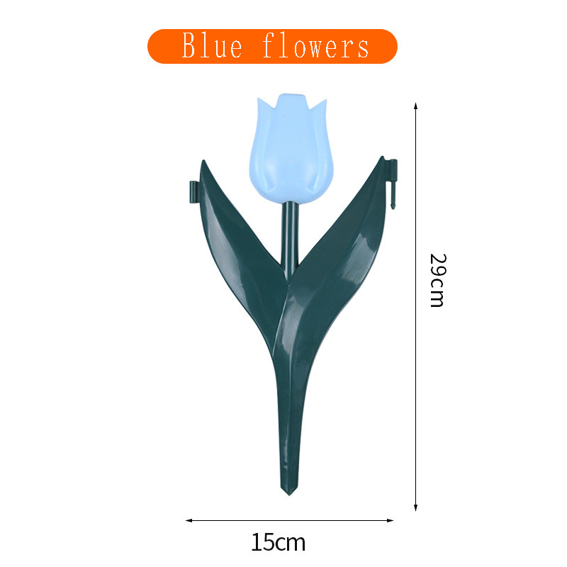 Simulation de fleur de tulipe, clôture en plastique, clôture de jardin, décoration de pelouse, paysage, décorations de cour extérieure: Bleu