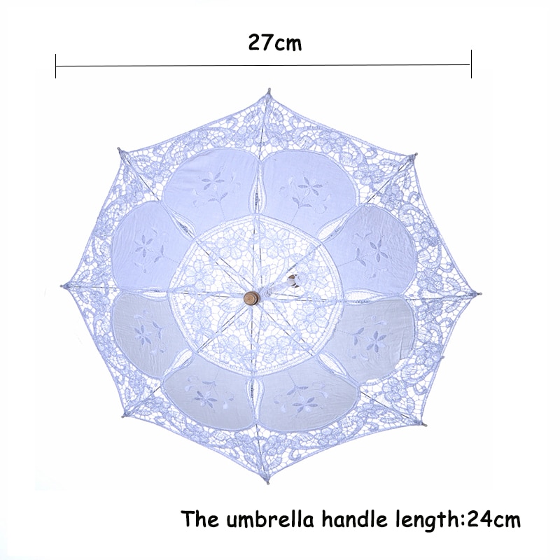 Bridal Umbrellas Wedding Floral Lace Umbrella for Women Romantic White Ivory Embroidery Parasol Umbrella Wedding Supplies D30