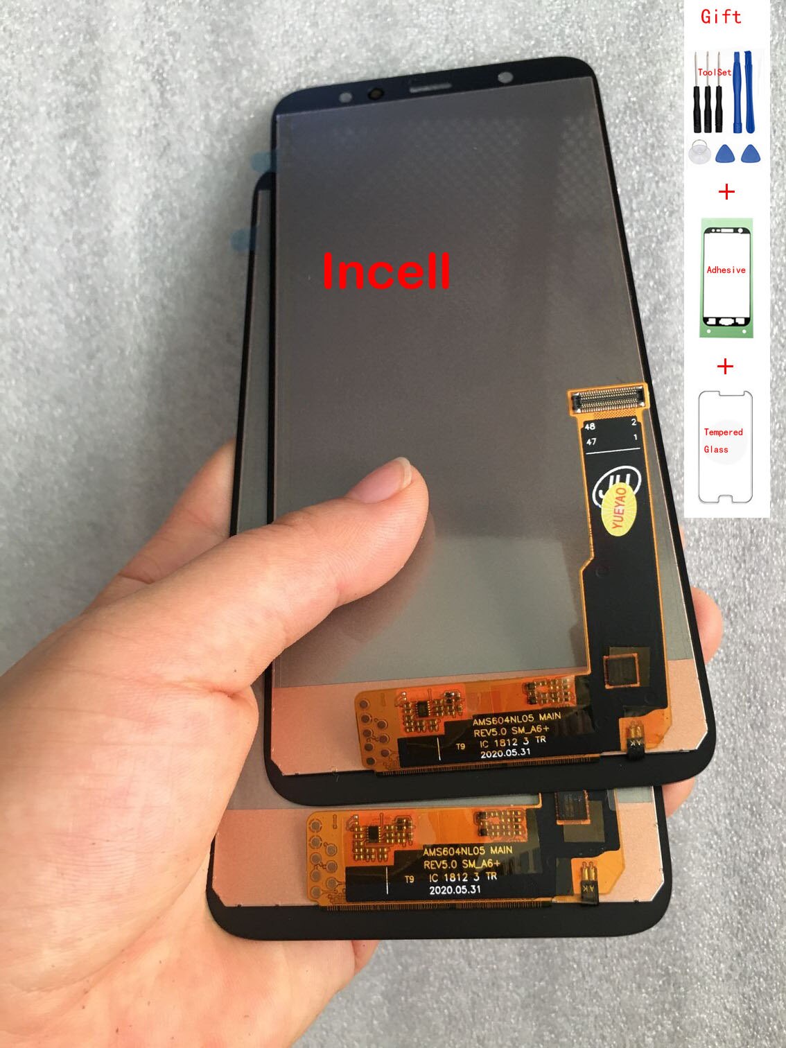 Super AMOLED LCD Für Samsung Galaxis A6 Plus A605 A605F A605FN Bildschirm LCD Anzeige berühren Bildschirm Replacment Teile: Incell WithGift