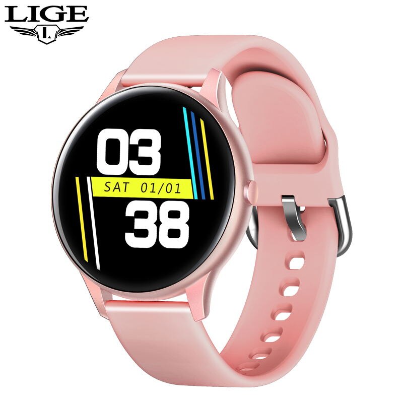LIGE Smartwatch Women - Heart Rate Blood Pressure Monitor - IP67 Waterproof Sport Watch for Android & iOS: Pink