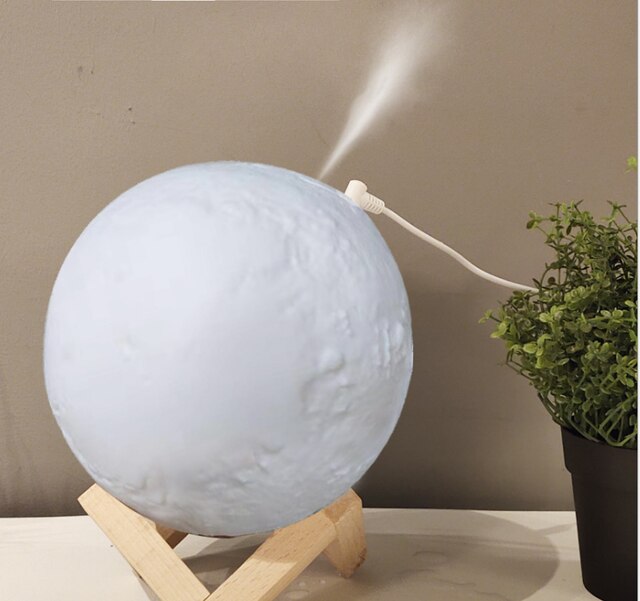Umidificatore d'aria diametro 15cm per giove, luna, terra (senza batterie, touch tricolore): The white moon
