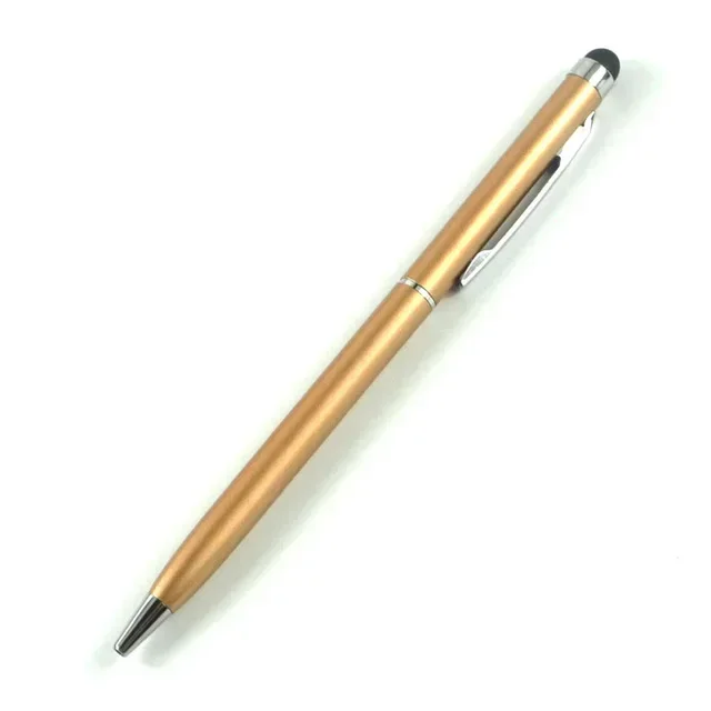 20-200 pennen per pakket Mini metalen 2-in-1 Stylus Universele balpen Aangepast logo Tekstgravure Kantoor School Reclamepen