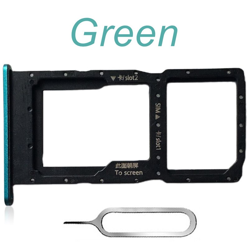 Dual SIM Card Tray For Huawei Nova Y60 WKG-LX9 SIM Slot Holder Adapter NOVA Y60 Replacement Parts Black Gold Green: Green