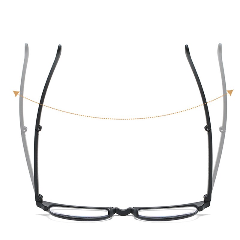 Lichtgewicht Opvouwbare Leesbril Mannen Vrouwen Antifatigue Anti-Blue Ray Draagbare Verziend Glazen Zwarte Grote Frame Met Case