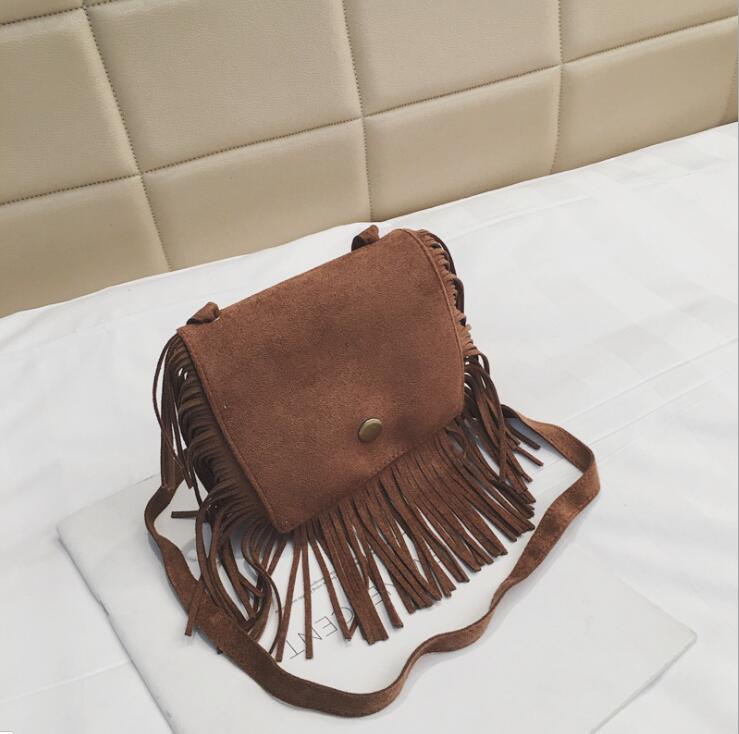 Tassel Messenger Bag Kids Girls Cute Handbag Coin Purse Children Shoulder Bag Toddler Children: Brown