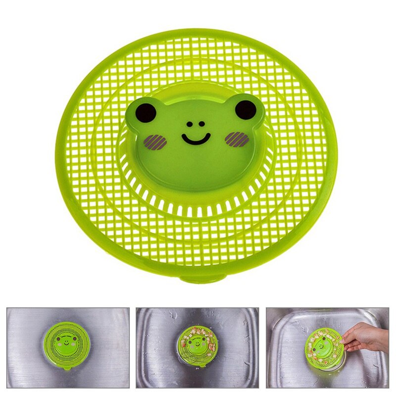 Colector de pelo en forma de rana para baño, cubierta de colador de bañera de ducha, filtro de tapón de lavabo, colador de drenaje para cocina y baño