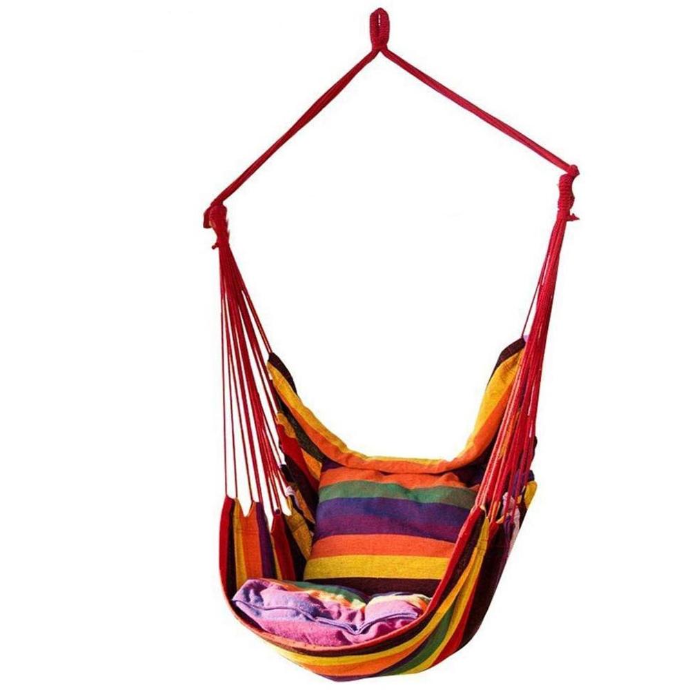 200kg Garden Hang Chair Swinging Indoor Outdoor Furniture Hammock Hanging Rope Chair Swing Chair Seat portable camping seat: Red