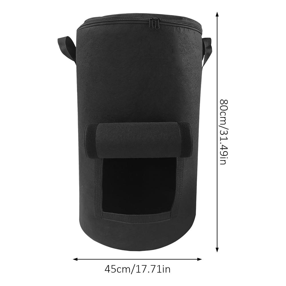 33 Gallons Durable Garden Yard Compost Bag With Lid Non-Woven Fabric Organic Compost Bag Garden Fertilizer Bag Plant Grow Bag