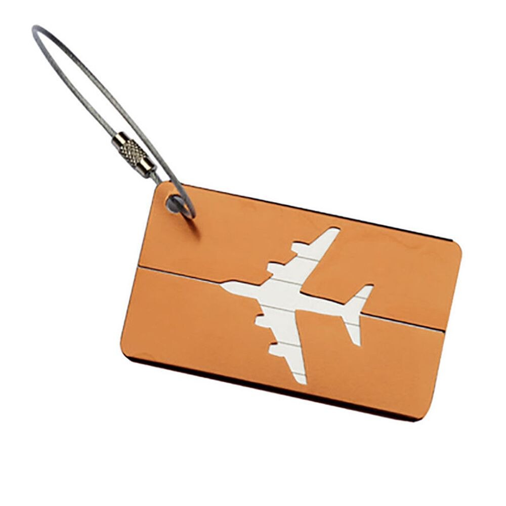 ISKYBOB Aluminium Alloy Luggage Tags Baggage Name Tags Suitcase Address Label Holder Travel Accessories: coffee