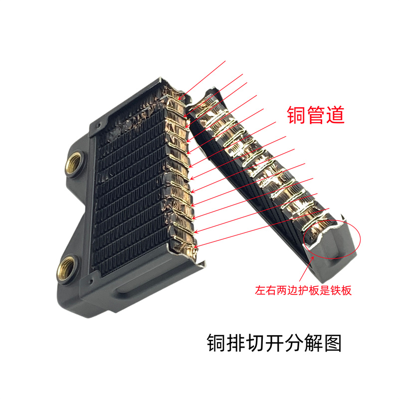 Aicooler kobber 120/240/360mm radiator kjøleribbe veksler 2.7cm svart væskekjøler tykkelse vannkjølevifter 12cm ai-tj