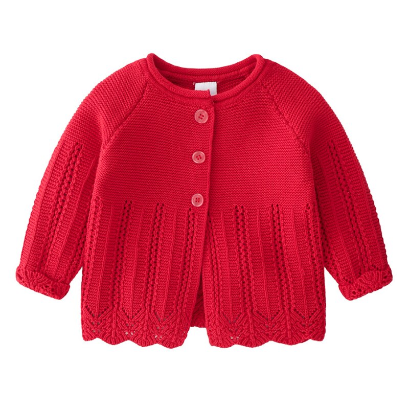 Lente Katoenen Trui Top Baby Meisje Kinderen Kleding Prinses Meisjes Gebreide Vest Trui Kids Peuter Herfst Dragen: Rood / 24M