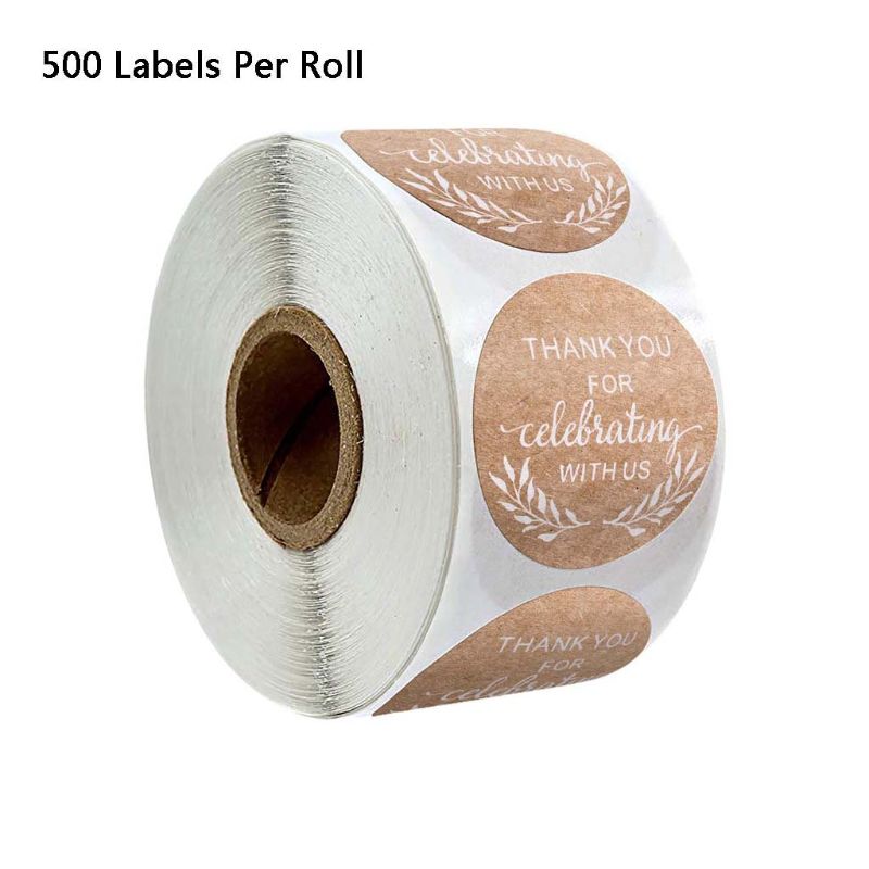 500Pcs/Roll Dank U Voor Vieren Met Ons Kraft Stick... – Grandado