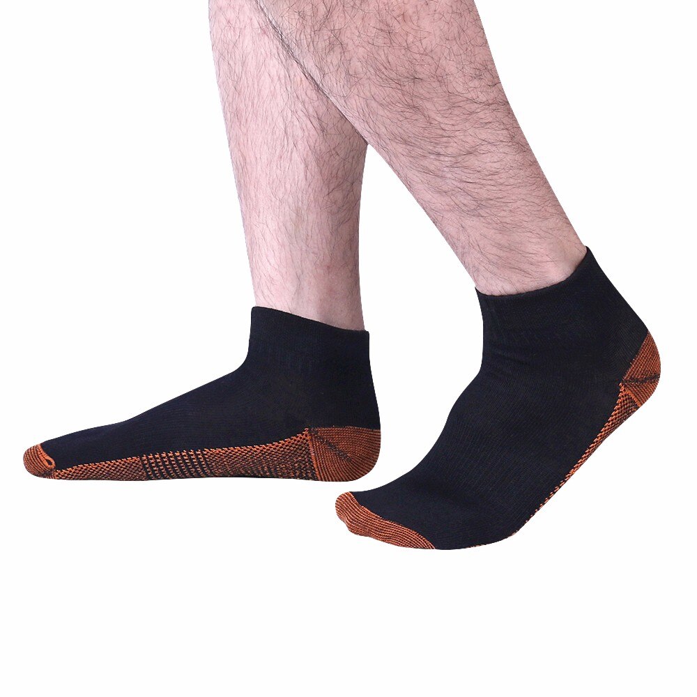 5 pairs Unisex Miracle Copper Compression Socks Anti Vein Ankle Women Men socks: black / L/XL (50-52)