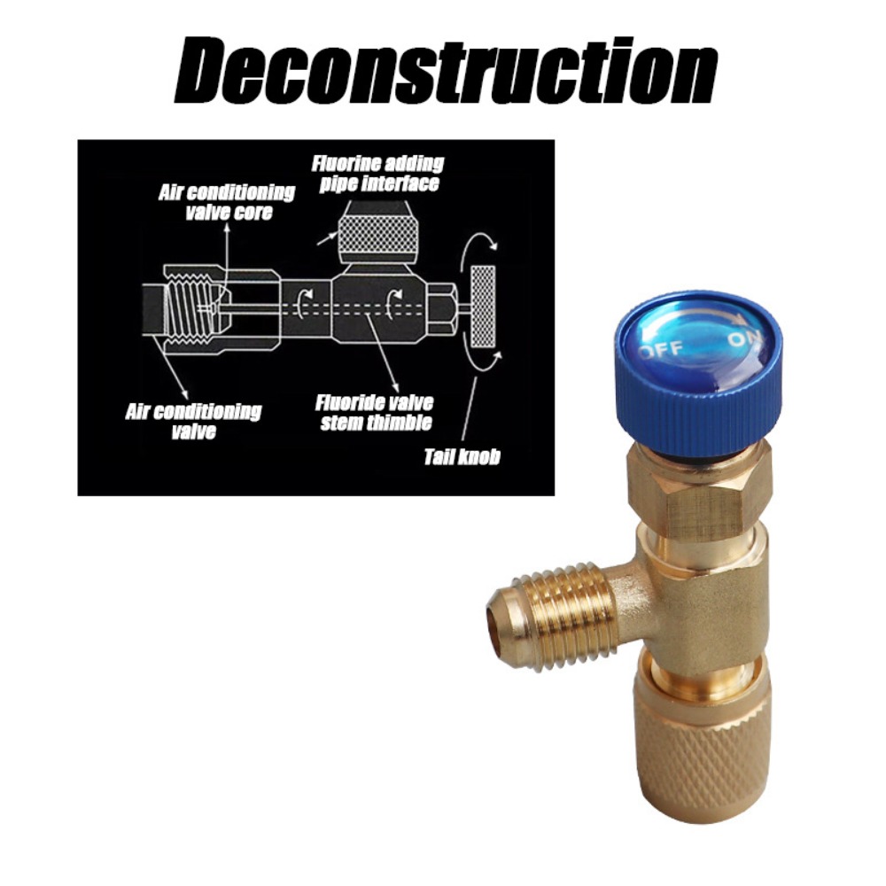 4/2/1 Uds R410A R22 1/4 "válvula de seguridad de carga de refrigeración aire acondicionado refrigerante adaptador de líquido de seguridad piezas de herramientas de mano