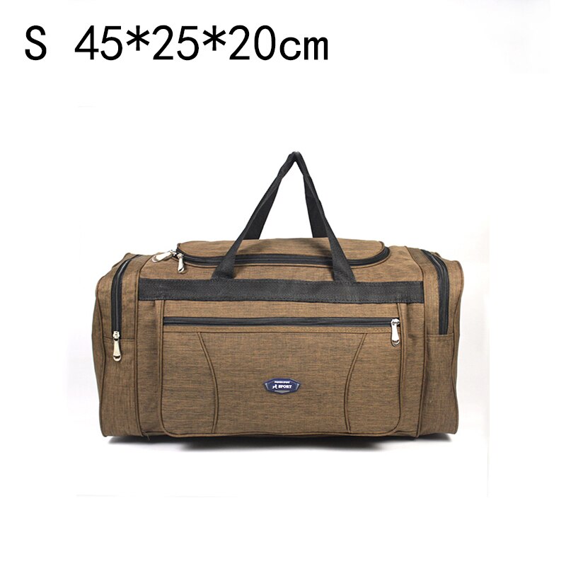 Large Capacity Men&#39;s Travel Bag Trip Women Waterproof Big Duffle Bag Weekend Storage Shoulder Hand Luggage Bags 4 Sizes: S 45x25x22cm Brown