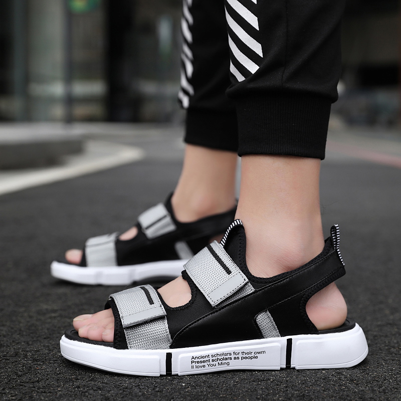 Flip Flops Men Sandals Summer Soft Sandals for Men Comfortable Beach Flats Men Shoes Men Casual Shoes: Gray / 9.5