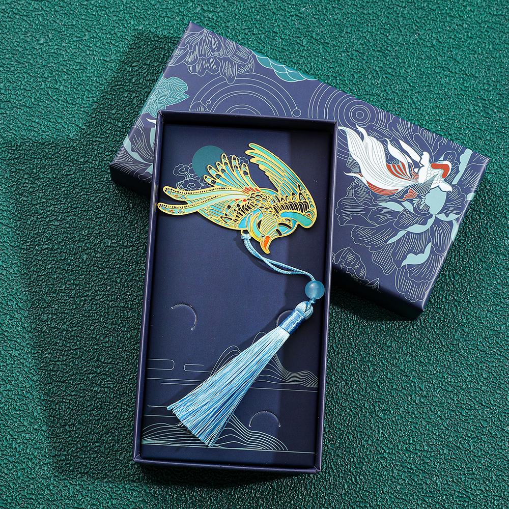 Eenvoudige holle messing boekenlegger, mooie boekenlegger met klavertje vier en libelle, boekenlegger, boekenvriend, leesbenodigdheden: Paars