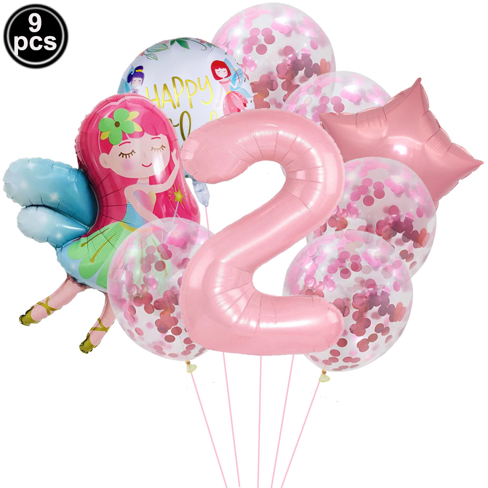 Spring Fairy Birthday Party Decoration Flower Fairies Girls Happy Birthday Hanging Banner Decor for Fairy Theme Birthday Party