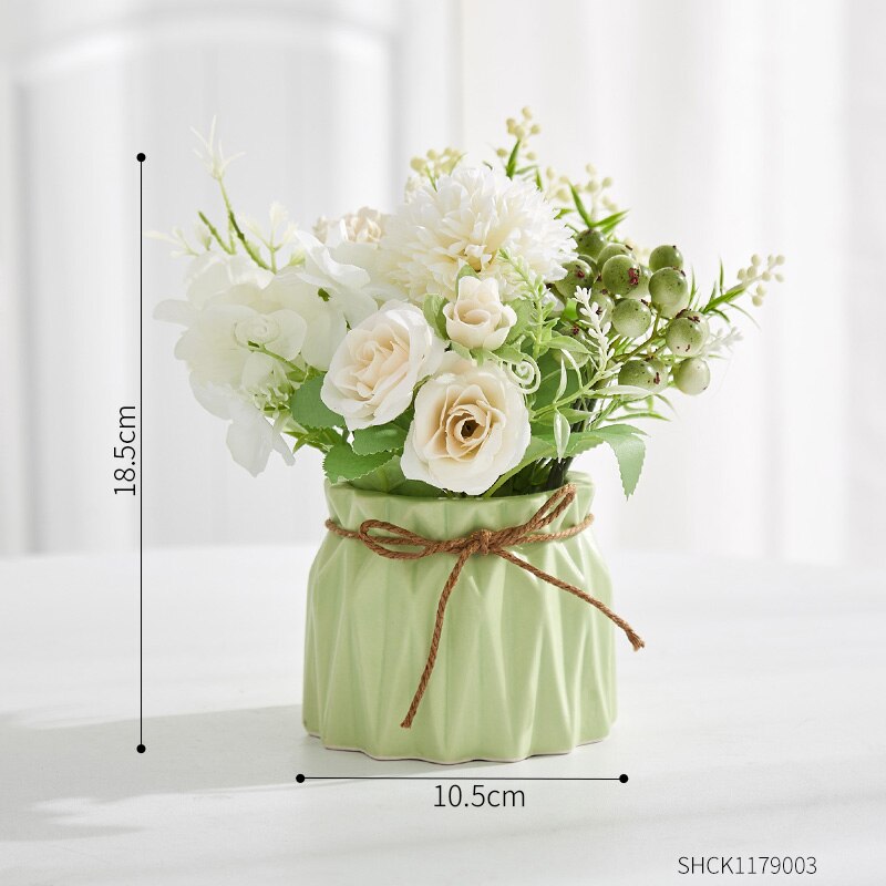 Artificial plants for decoration home decoration accessories Room decor wedding decoration Artificial flowers Desktop Bonsai: flower pot set J