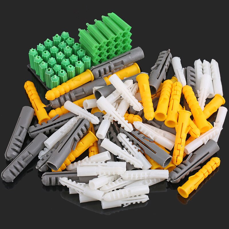 200Pcs Plastic Expansie Pijp M6 * 30Mm M8 * 40Mm Rubber Plug Plastic Pijp Nylon Kolom Uitbreiding schroef Anker Plug Pluggen