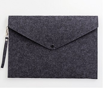 1PC Simple A4 Big Capacity Document Bag Business Briefcase File Folders Chemical Felt Filing Products School Office Supply: Black