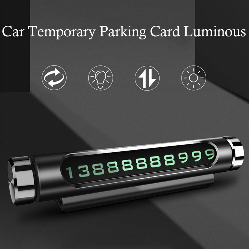 CARPRIE Auto Tijdelijke Parkeerkaart Lichtgevende Telefoon Nummerplaat Auto Stickers High-end Atmosferische Nummer Plaat