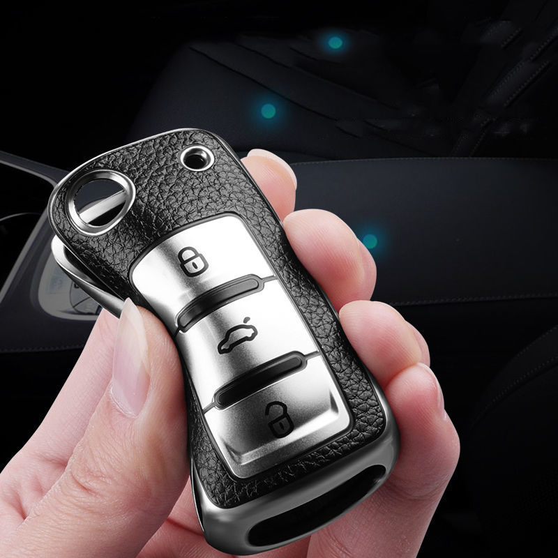 Tpu Lederen Auto Sleutel Cover Case Voor Volkswagen Vw Bora Polo Tiguan Jetta Passat B5 B6 B7 Golf Beetle voor Skoda Octavia