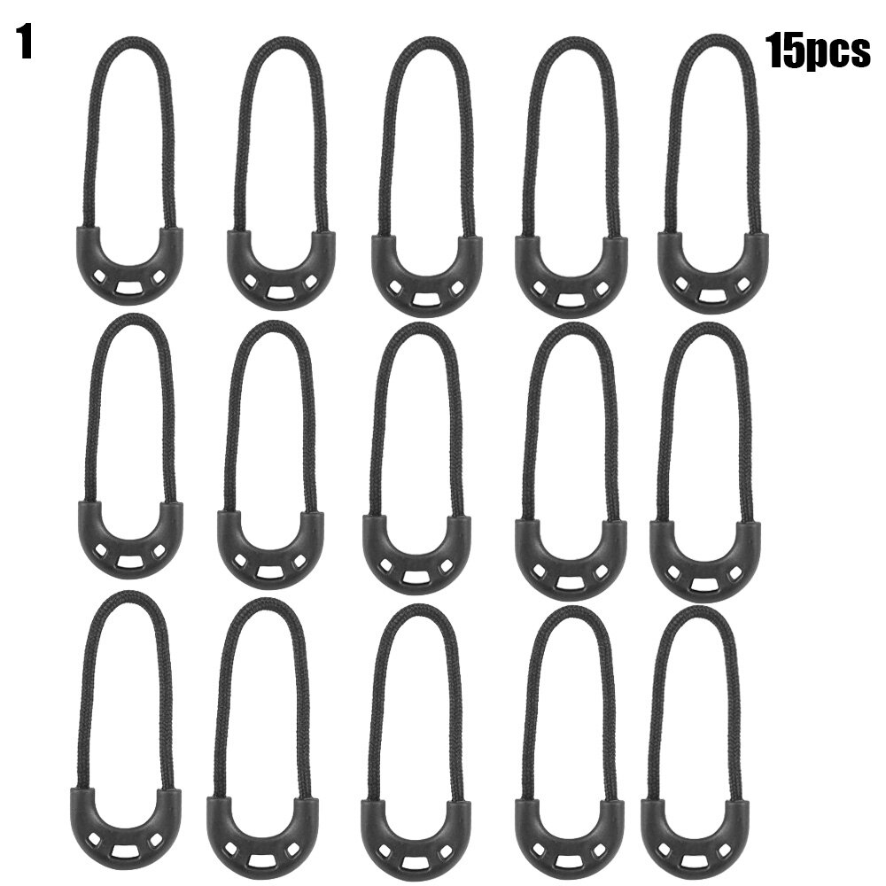 Clothing Bags Clip Buckle Suitcase Tent Backpack Ends Lock Zips Cord Rope Pullers Zip Puller Replacement Zipper Pull: -15pcs style 1
