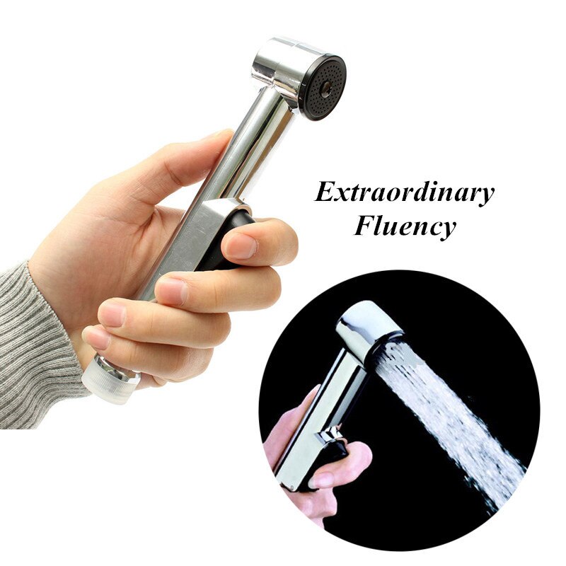 MTSPACE Chrome ABS Sproeier Handheld Bidet met Houder Shattaf Spray Badkamer Wc Bidet Douchekop Sproeier Douchekop