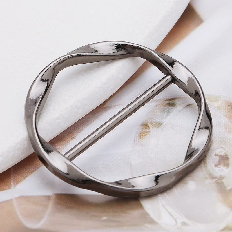 Hebillas de Metal simples para mujer, hebilla de nudo para esquinas de camiseta, cinturón, hebilla ajustable y cierre decorativo para bufanda, 1 Uds.: Zinc envejecido
