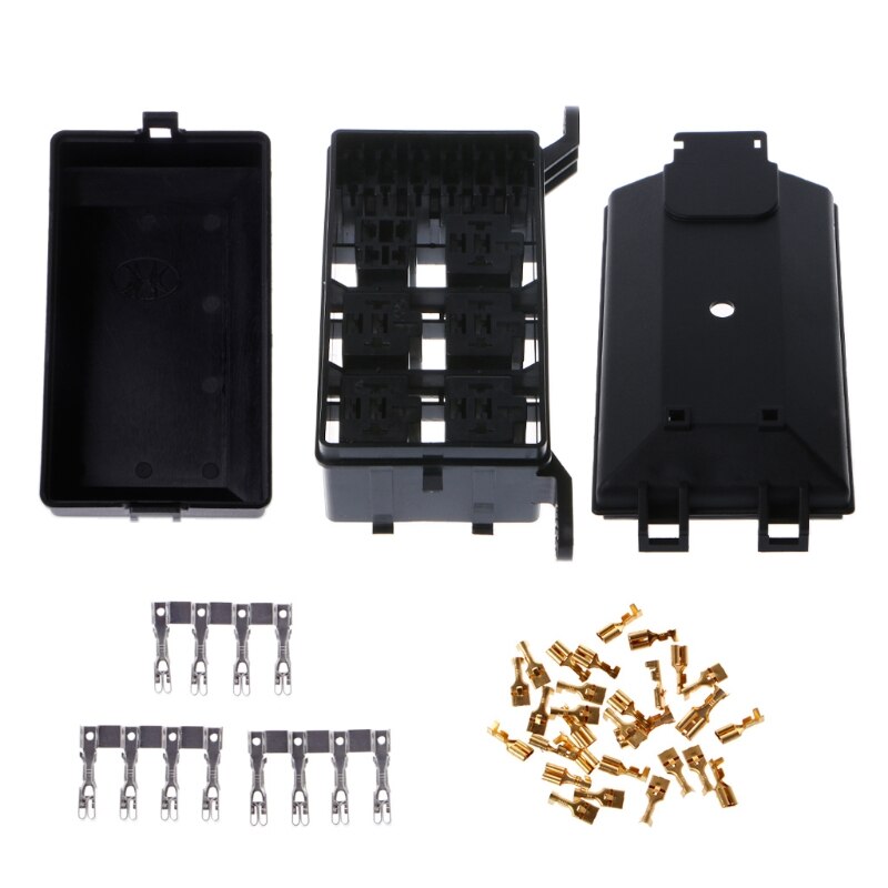 Auto Fuse Socket Box 6 Relay Holder 5 Road For Nacelle Car Truck SUV Insurance G07 Great Value April 4